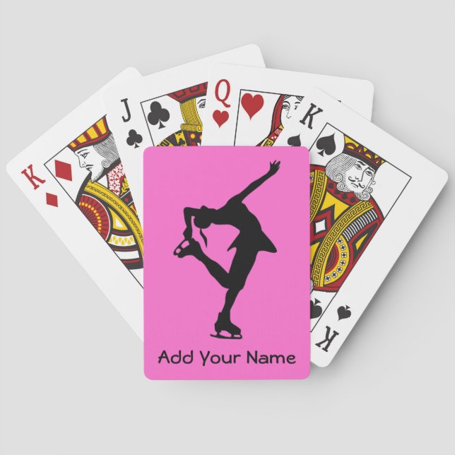 Personalisiert rosa Abbildung Skater Kartenspielen Spielkarten (Rückseite)