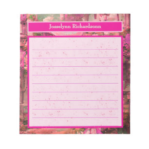 Personalisiert rosa Abstrakte Waldwelt Notizblock