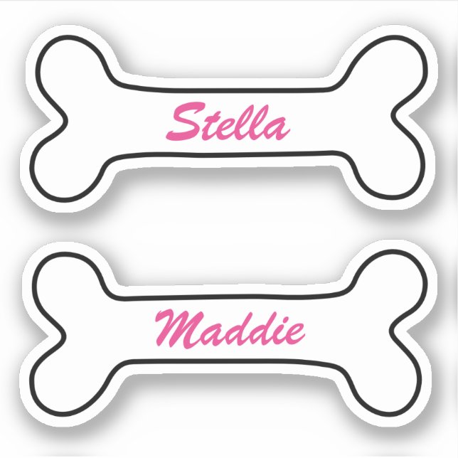 Personalisiert rosa Aufkleber für Hunde (Vorderseite)
