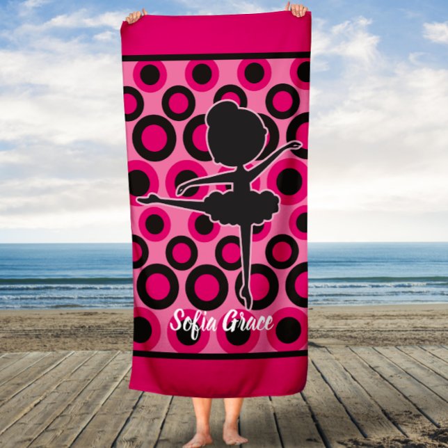 Personalisiert rosa Ballerina Kid's Bath Handtuch Badehandtuch (Von Creator hochgeladen)