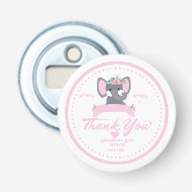 Personalisiert rosa Blumendusche niedlich Elephant