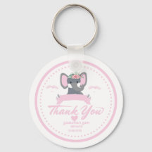 Personalisiert rosa Blumendusche niedlich Elephant