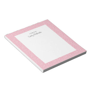 Personalisiert rosa Blumenmuster gemustert Notepad Notizblock