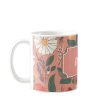 Personalisiert rosa Blumenmuster Kaffeemaschine Ta