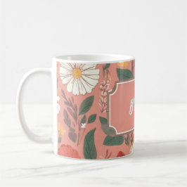 Personalisiert rosa Blumenmuster Kaffeemaschine Ta Kaffeetasse