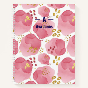 Personalisiert rosa BlumenNotebook - Individuelle  Notizbuch