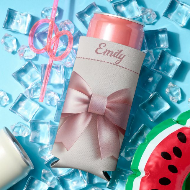 Personalisiert rosa Bow kann kälter werden - Niedl Selters Dosenkühler (In Situ Sommer)