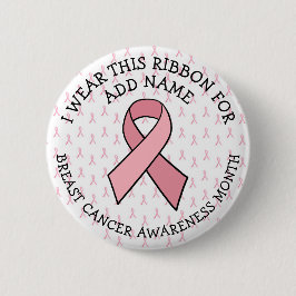 Personalisiert rosa Brustkrebs Button