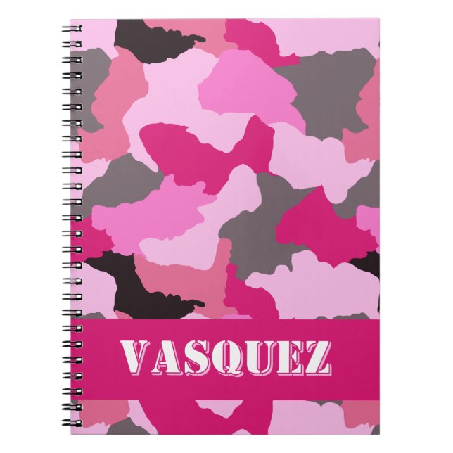 Personalisiert-Rosa-Camouflage Notizblock (Vorderseite)