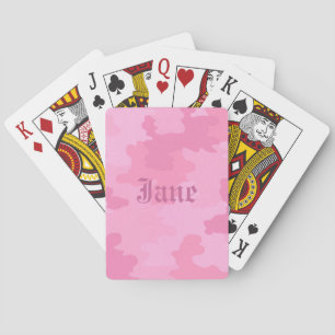 Personalisiert rosa Camouflage Playing Cards Spielkarten