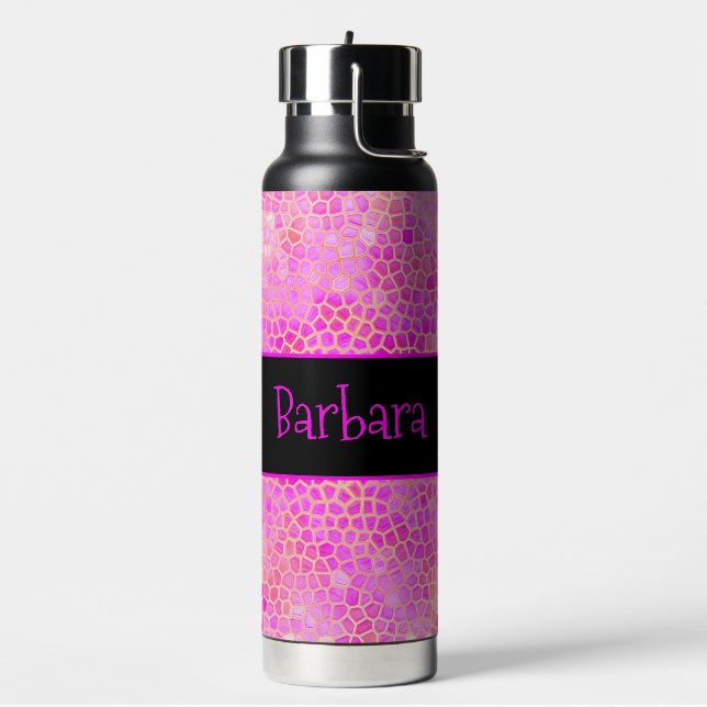 Personalisiert rosa Dinosaurier verborgen Trinkflasche (Links)