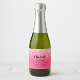 Personalisiert rosa Dripping Glitzer Trendy Weddin