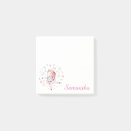 Personalisiert rosa Einhorn Ballerina Hinweise Post-it Klebezettel
