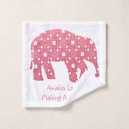 Personalisiert-rosa-Elefant Waschlappen