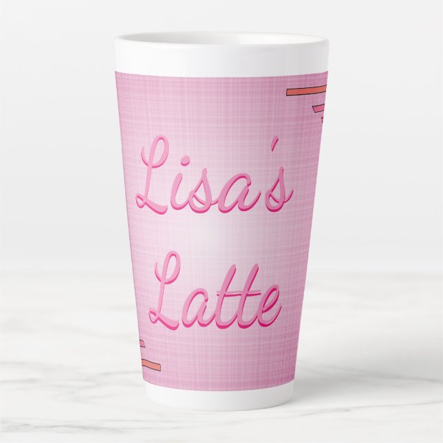Personalisiert rosa entworfen milchtasse (Vorderseite)