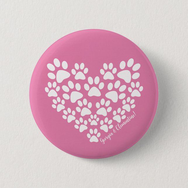 Personalisiert rosa Farbe drucken Button (Vorderseite)