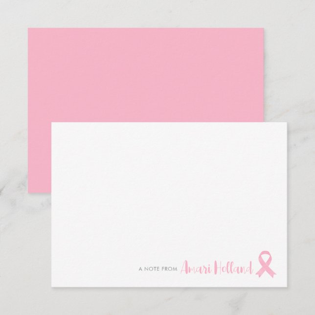 Personalisiert rosa Flachbandkarte Dankeskarte (Vorne/Hinten)