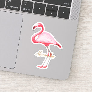 Personalisiert rosa Flamingo Aufkleber