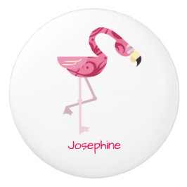 Personalisiert rosa Flamingo Bird Keramikknauf