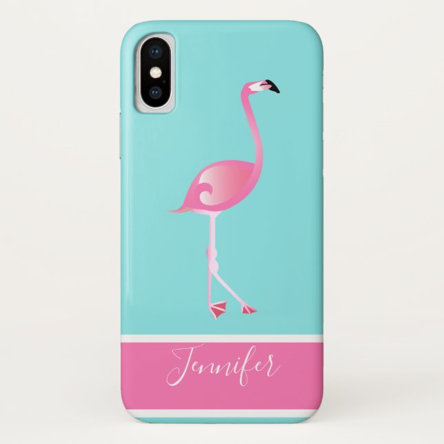 Personalisiert rosa Flamingo Case-Mate iPhone Hülle (Rückseite)