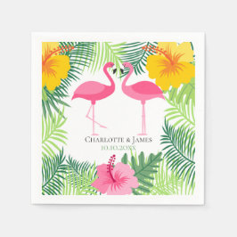 Personalisiert rosa Flamingo Tropical Aloha Serviette