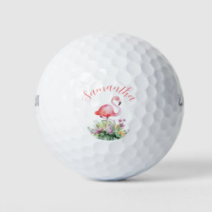 Personalisiert rosa Flamingo Tropical Golfball