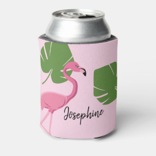 Personalisiert rosa Flamingo Tropisches Brautparty Dosenkühler