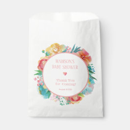 Personalisiert-Rosa-Flora-Babydusche Geschenktütchen