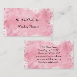 Personalisiert rosa, florale Feminine für sie Visitenkarte