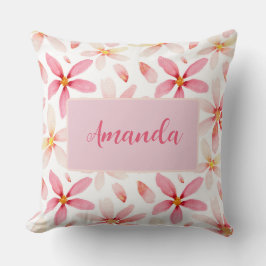 Personalisiert rosa, florales Kissen