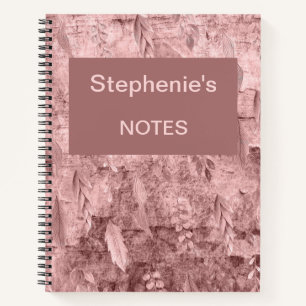 Personalisiert Rosa Florals Notizbuch