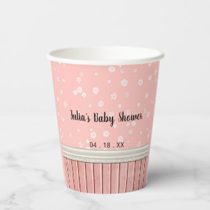 Personalisiert Rosa Florals Pappbecher