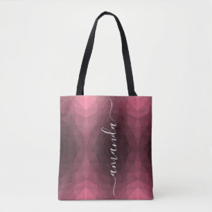 Personalisiert rosa geometrisch tasche