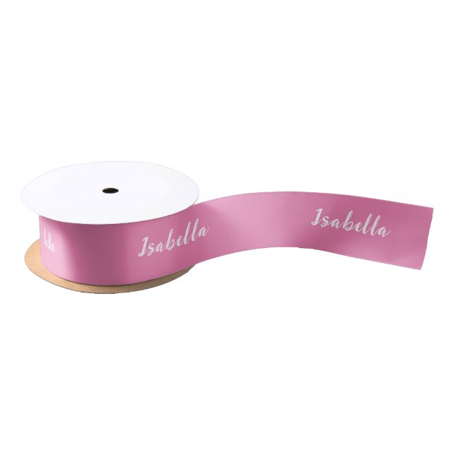 Personalisiert rosa | Geschenk Satinband (Spule)