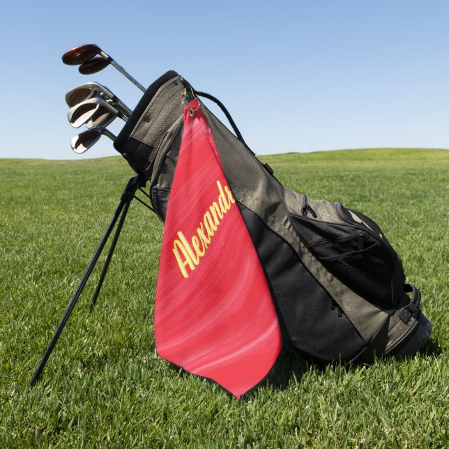 Personalisiert rosa Glamour Golfhandtuch (Gras)