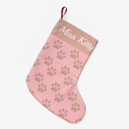 Personalisiert rosa Glitzer Druckmuster Kleiner Weihnachtsstrumpf
