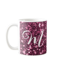 Personalisiert rosa Glitzer Zwei-Tone-Kaffee-Tasse