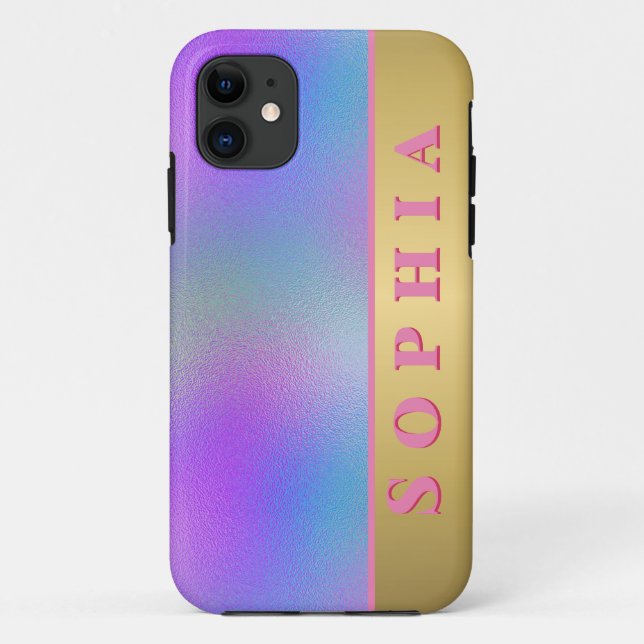 Personalisiert rosa, grün und blau Case-Mate iPhone hülle (Rückseite)