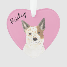 Personalisiert rosa Hecht Red White Cattledog Heel Ornament