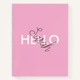 Personalisiert-rosa "Hello"-Notebook mit benutzerd Notizbuch