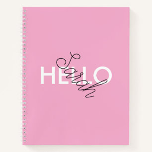 Personalisiert-rosa "Hello"-Notebook mit benutzerd Notizbuch