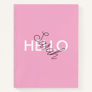Personalisiert-rosa "Hello"-Notebook mit benutzerd Notizbuch
