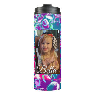 Personalisiert rosa, Lila, blau Künstlerisch Thermosbecher