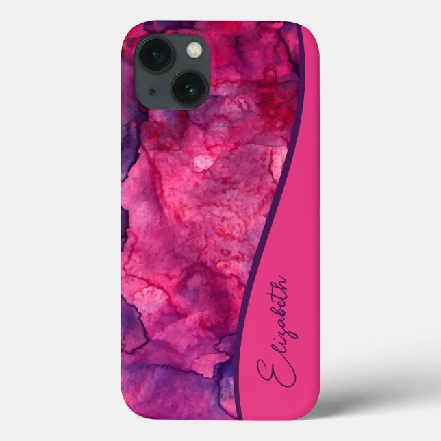 Personalisiert rosa Lila Farbe Case-Mate iPhone Hülle (Rückseite)