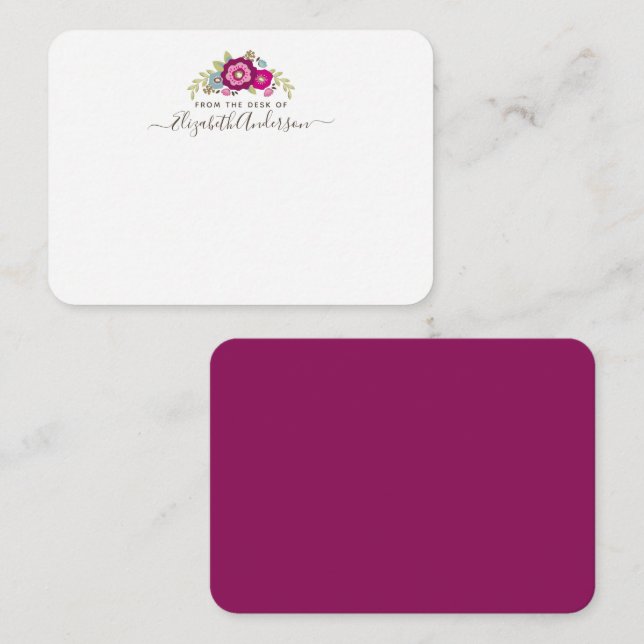 Personalisiert rosa Lila Farbe Mitteilungskarte (Vorne/Hinten)