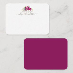 Personalisiert rosa Lila Farbe Mitteilungskarte