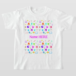 Personalisiert rosa, lustige Kinder farbenfrohe Sc T-Shirt