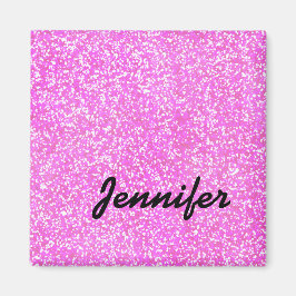 PERSONALISIERT rosa MÄDCHENGLITZER MIT NAMEN Magnet