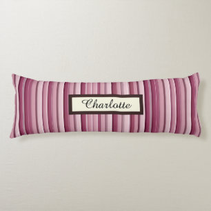 Personalisiert rosa Mauve Streifen Kissen