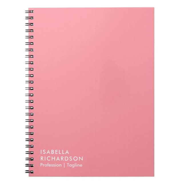 Personalisiert rosa Minimalistisch Notizblock (Vorderseite)